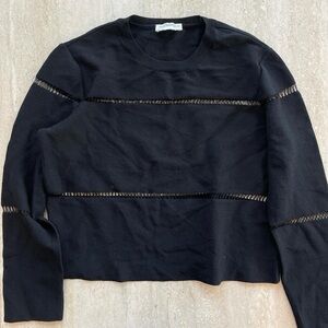 Black Zara Premium Collection long sleeve cutout sweater